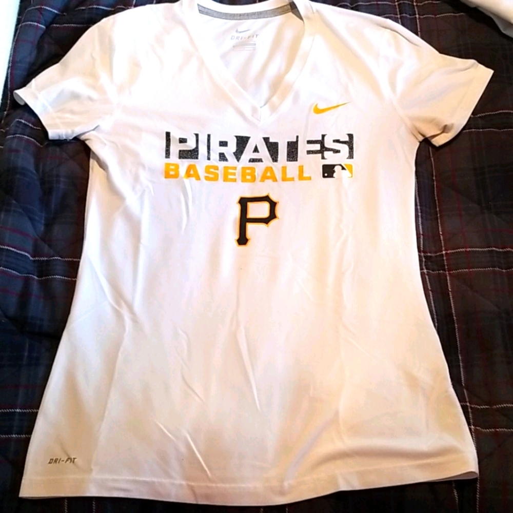Nike Pittsburgh Pirates Women's V-Neck Dri-Fit Sm